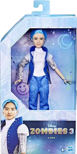 Vista 3 de Disney Princess Zombies 3 A-spen Fashion Doll - Muñeca de 12 pulgadas con pelo azul, traje de alienígena, zapatos y accesorios. Juguete para niños a