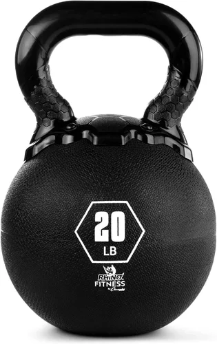 Vista 14 de Champion Sports Rhino - Pesas rusas de goma, color negro, equipo de entrenamiento de fuerza de primera calidad, varios pesos