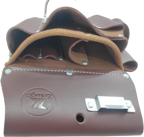 Vista 4 de Zeluga 11 Pocket Pro Bolsa de cuero para paneles de yeso, color cereza