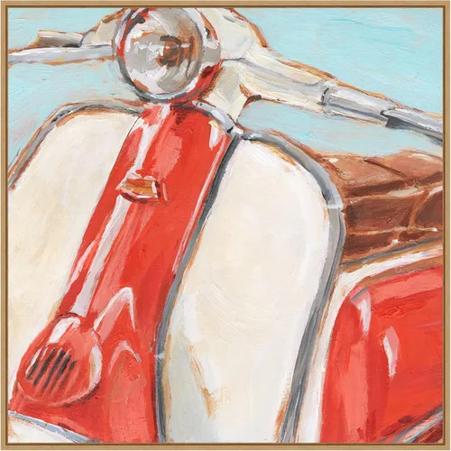 Vista 20 de Amanti Art Framed Canvas Wall Art 16x16 Retro Scooter II by Ethan Harper, Framed Wall Art Canvas, Transportation Artwork, Traditional Decor, Small