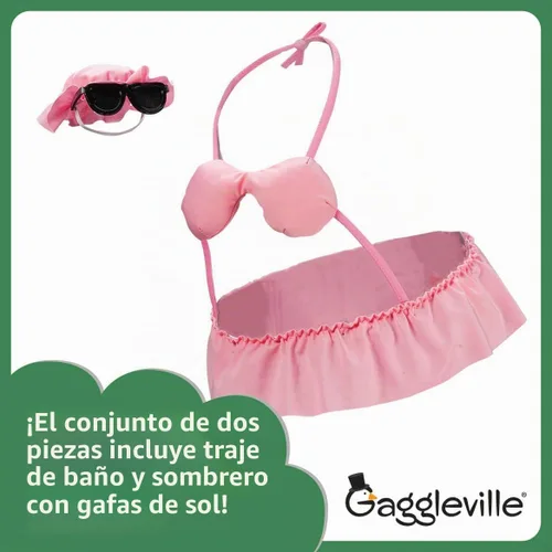 Vista 9 de Fox Valley Traders Gaggleville Bikini - Traje de ganso, se adapta a una estatua grande de 23 pulgadas de alto Rosa