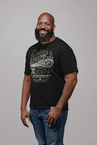 Vista 3 de 50th Birthday Gift Shirt for Men - Living Legend 1974 Legends Never Die - 50th Birthday Gift