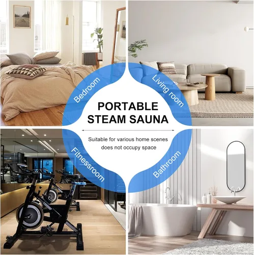 Vista 7 de Tienda de campaña portátil para sauna de vapor para 2 personas, terapia de cuerpo completo de gran tamaño, spa en casa, tienda de campaña de saunas