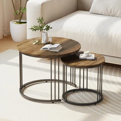 Vista 7 de Garden 4 you Mesa de Centro de Mármol Sintético Mesa Nido para Espacios Pequeños 2 Juegos Muebles Modernos Juegos de Sala Mesa Auxiliar Lateral