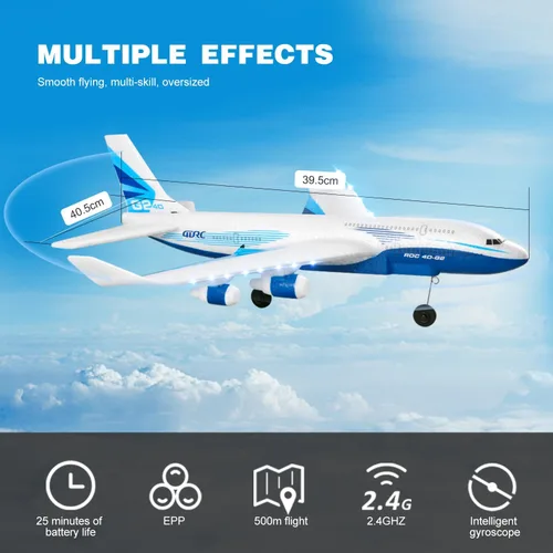 Vista 7 de 4DRC Avión de control remoto para niños y adultos, avión de control remoto G2 para principiantes y adultos, avión listo para volar con luz LED