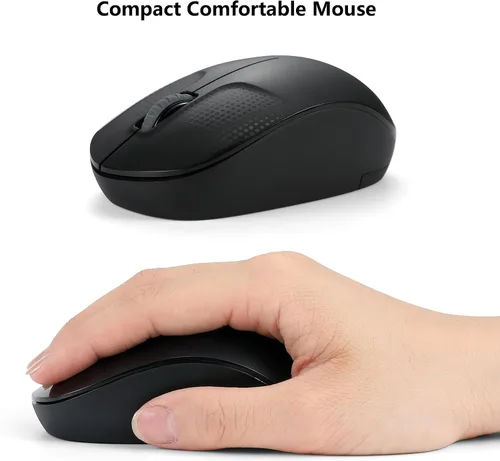 Vista 6 de Combo de teclado y ratón inalámbrico para Windows, combo de teclado y ratón inalámbrico externo de computadora de tamaño completo 2.4G para laptop
