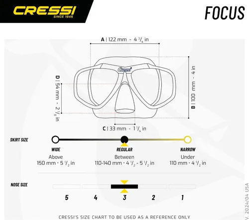 Vista 7 de Cressi Primera máscara de buceo con lentes inclinadas para buceo - Focus: Made in Italy