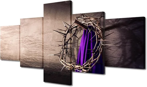 Vista 74 de TUMOVO Decoración de pared de iglesia cristiana de 3 paneles, imágenes de la resurrección de Jesús para sala de estar, dormitorio, cocina