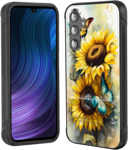 Vista 59 de Funda para Galaxy S24 Plus con soporte, doble capa híbrida de policarbonato duro y silicona suave, resistente a prueba de golpes, funda protectora