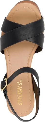 Vista 6 de STYLISH S SHIFT - Sandalias de tacón de plataforma de madera sintética con correa de tobillo y puntera abierta para mujer