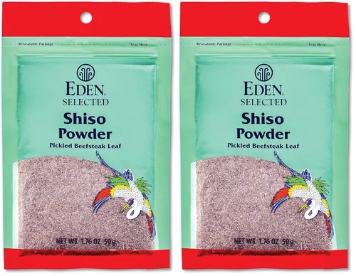 Vista 8 de Eden Shiso Leaf Powder, fabricado tradicionalmente en Japón, hoja de carne en escabeche, 1.76 onzas