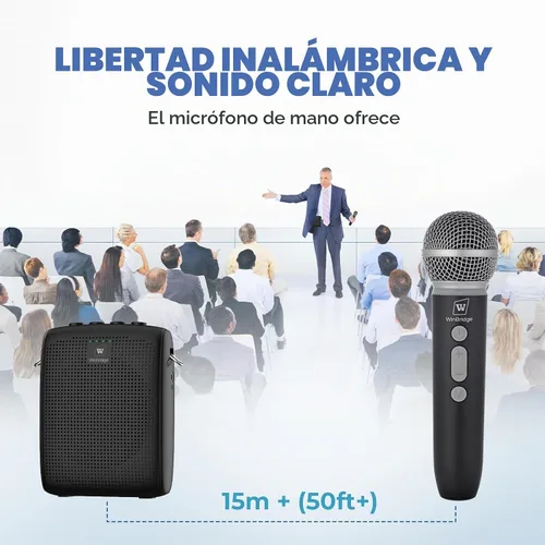 Vista 2 de WinBridge - Amplificador de voz inalámbrico con micrófono para profesores