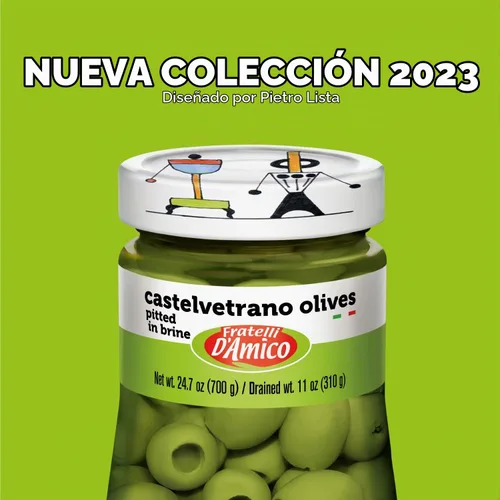 Vista 4 de FRATELLI D'AMICO Castelvetrano Aceitunas verdes sicilianas, aceitunas naturales, 24 onzas