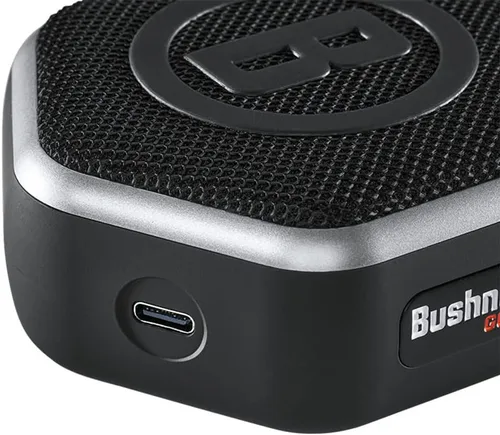 Vista 5 de Bushnell Wingman Mini Altavoz Bluetooth GPS negro/plateado con auriculares negros definitivos y cargadores de pared/coche