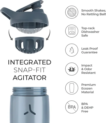 Vista 7 de Promixx Pursuit - Botella mezcladora de proteínas, botella deportiva prémium para mezclas de proteínas y batidos de suplementos, vaso mezclador