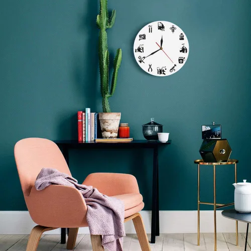 Vista 5 de The Geeky Days Moderno reloj de pared silencioso sin tictac clínica dental oficina signo decoración endodoncista reloj reloj dentistas regalo
