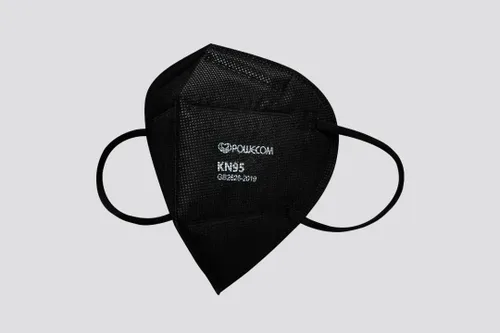 Vista 2 de POWECOM Mascarillas respiradoras KN95 (paquete de 10) Negro Estilo de cinta elástica para las orejas