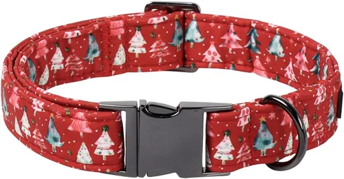 Vista 7 de Collar para perro Lionet Paws Boy, cómodo, ajustable, lindo collar a cuadros azules con hebilla de metal para cachorros machos y gatos, XS, cuello