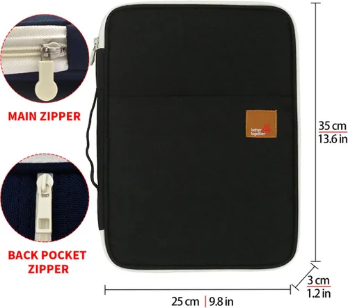 Vista 2 de Documento A4 Bolsa Estuche Impermeable Organizador Portafolio Oficina Viaje Cremallera Multi-Función Bolsa