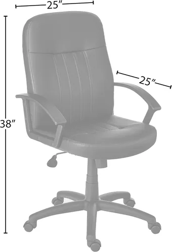 Vista 3 de Boss Office Products B8106 Silla ejecutiva de cuero en negro, respaldo medio