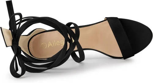 Vista 5 de Allegra K Sandalias de tacón de aguja con cordones para mujer