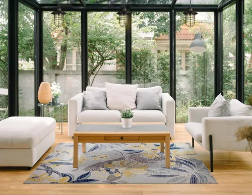 Vista 7 de Leick Home 595249 Song Floral - Alfombra rectangular para interiores y exteriores, 3 x 5 pies
