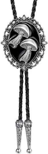 Vista 445 de Jeilwiy Corbata de bolo para hombre, corbata de vaquero occidental, collar de corbata de bolo dorado, corbata de cuero, corbata de Halloween
