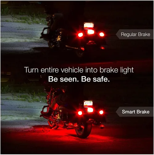 Vista 4 de XKGLOW Chrome App Control - Kit de luz LED profesional para motocicleta, 14 vainas/12 tiras