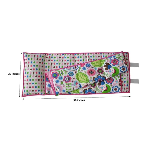 Vista 5 de Bacati - Tapete para siesta de 100% algodón percal, suave, transpirable, con almohada, para niñas pequeñas, mide 50 x 20 x 1.5 pulgadas, ideal