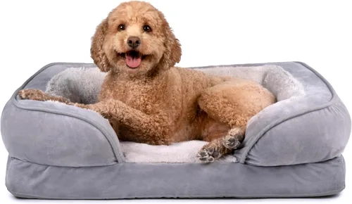 Vista 17 de Furhaven Cama de Gel Refrescante para Perros Medianos/Pequeños con Refuerzos Extraíbles y Funda Lavable, Para Perros de Hasta 35 lbs - Sofá