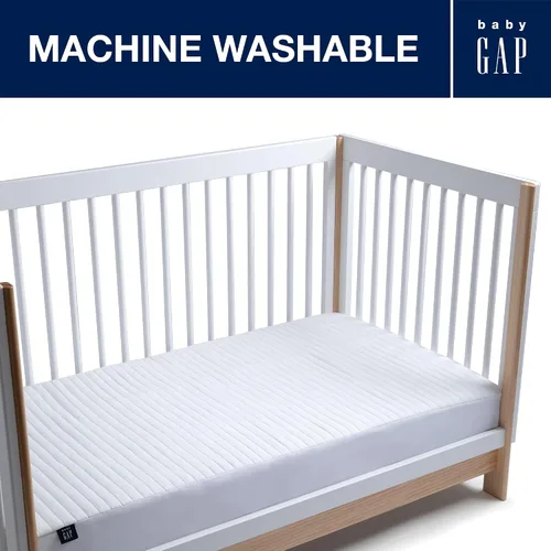 Vista 2 de Delta Children - BabyGap Protector de colchón de cuna para bebés y niños pequeños - Protector de colchón de bebé impermeable, refrescante, suave