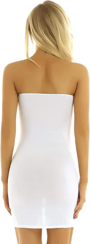 Vista 3 de iiniim Minivestido largo sin tirantes de una pieza para mujer