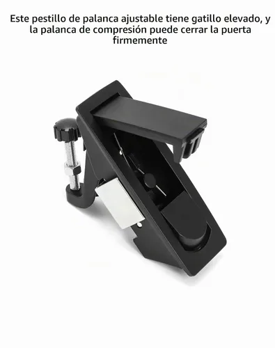 Vista 2 de QWORK 8 pestillos de compresión de aleación de zinc con palanca empotrada, rango de agarre ajustable de 0.04 a 0.94 pulgadas