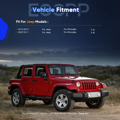 Vista 2 de ECCPP Aplicable a 2007-2017 para Jeep Wrangler Espejo lateral calefactado plegable manual del pasajero