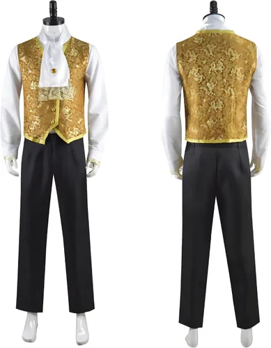 Vista 4 de Disfraz de La Bestia para hombres y niños, chaqueta para cosplay de Dan Stevens, uniforme para Halloween (talla S, mujer)