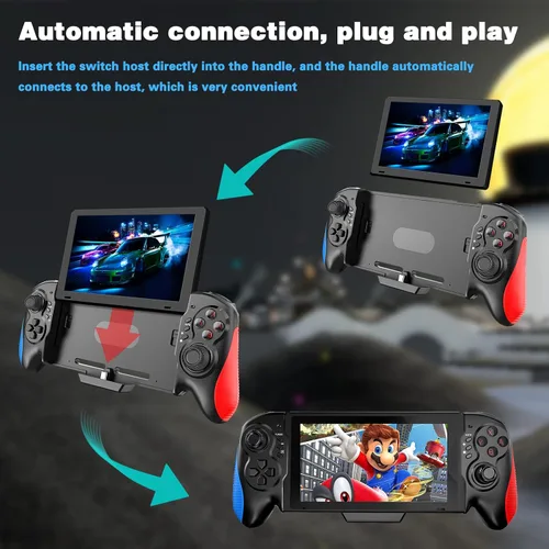 Vista 7 de Tingkengse Controlador de interruptor para Nintendo SwitchOLED, controlador Joypad Switch Pro de una pieza para modo de mano