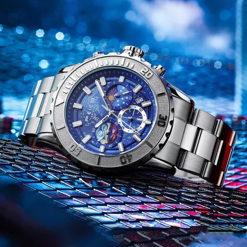 Vista 8 de FEICE Reloj FK131 - Exquisito reloj con fondo celeste y función de temporización..