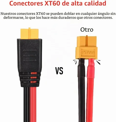 Vista 2 de ELFCULB Cable de carga solar de 10AWG a XT60, cable de extensión de panel solar para estación de energía portátil, River 600, generador solar