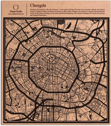 Vista 107 de O3 Design Studio Abu Dhabi - Mapa de corte de papel negro (12 x 12 pulgadas)