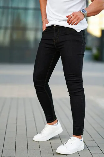 Vista 4 de Jeans Gingtto ajustados, desgastados, para hombre