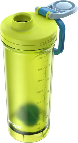 Vista 4 de Contigo Shake & Go Botella de agua, 28 onzas, Bolt/Blue Poppy