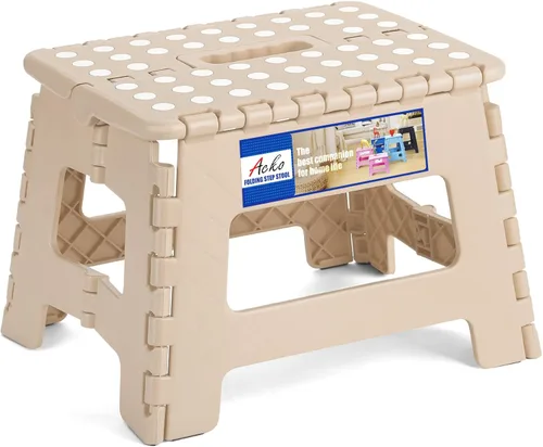 Vista 51 de ACKO Taburete plegable de 13 pulgadas, soporta 300 libras para adultos y Bicolor Verde