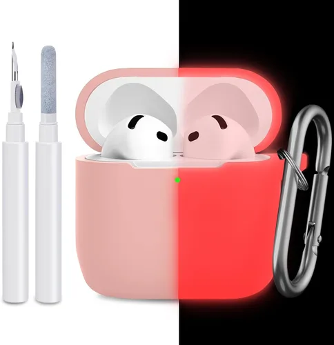 Vista 27 de Funda compatible con AirPods de 4ª generación, funda de silicona protectora suave con kit de limpieza, accesorios para Apple AirPods 4 Gen 2024, LED
