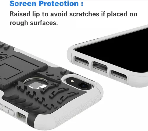 Vista 6 de Asuwish Funda de teléfono para iPhone XR 6.1 con protector de pantalla de vidrio templado, híbrida, resistente, funda protectora para iPhone XR