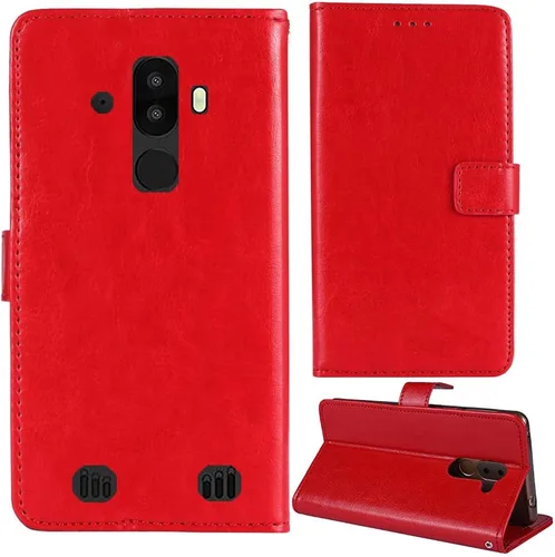 Vista 6 de Stand Premium Retro Business Flip Funda de cuero protector parachoques para BLU Tank Xtreme 5.5 "protección teléfono cubierta piel folio libro Negro