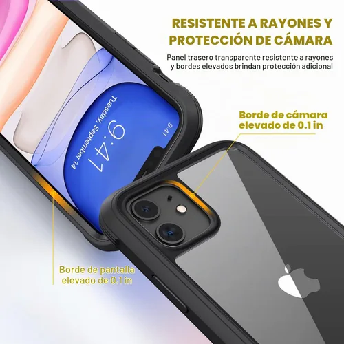 Vista 4 de DIACLARA - Funda transparente compatible con iPhone XR 6.1 pulgadas 2018