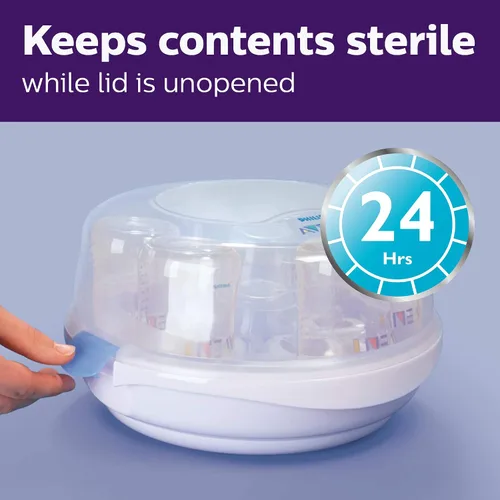 Vista 13 de Philips AVENT Esterilizador de vapor de microondas para biberones, chupetes, tazas y más, SCF281/05