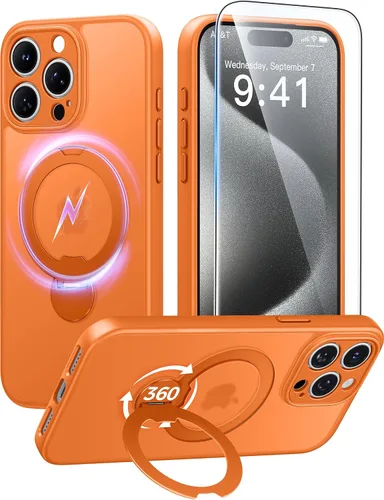 Vista 8 de FNTCASE Funda para Samsung Galaxy Z Flip 8 con soporte magnético giratorio de 360 grados, color negro Compatible con MagSafe, protección completa