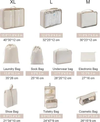 Vista 2 de Organizador de equipaje de viaje Accesorio esencial de viaje para maleta, ligero y duradero, artículos de tocador cosméticos para ropa sucia