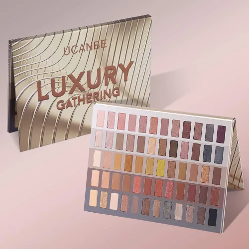 Vista 3 de UCANBE Paleta de sombra de ojos desnudos de 60 colores, paleta de maquillaje de desnudos neutros cálidos, brillo mate natural, sombras de ojos